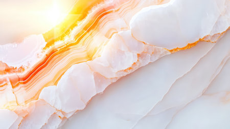 Natural onyx surface in white hues, with layered mineral formations and subtle glowing finishの素材