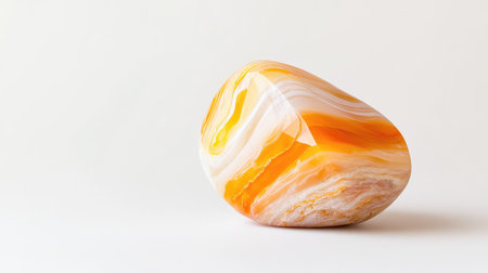 Isolated marble with swirled interior detail, photographed on plain white ground to highlight clarity and textureの素材