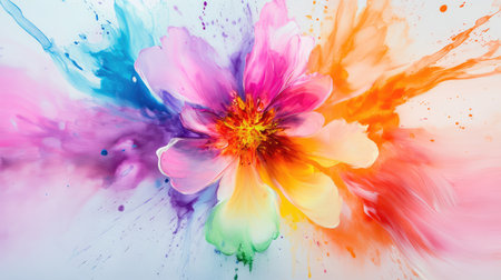 Intense abstract color detonation with expressive strokes and high contrast, visually dynamic and emotionalの素材