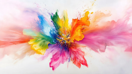 Intense abstract color detonation with expressive strokes and high contrast, visually dynamic and emotionalの素材