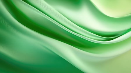 Luxurious dark green silk satin background with soft flowing folds. Elegant texture and smooth surface, perfect for high-end designs and copy spaceの素材