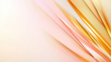 Abstract metallic foil background in lemon and gold with white light and geometric angles. Clean banner designの素材