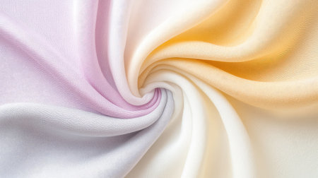 White and silver pastel fabric with smooth satin texture. Clean textile layout for laundry, holiday, or beauty visualsの素材