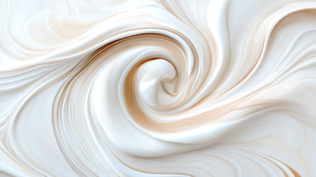 This elegant abstract swirl features soft beige and white tones, creating a harmonious design. Ideal for backgrounds, textures, and artistic projects.の素材