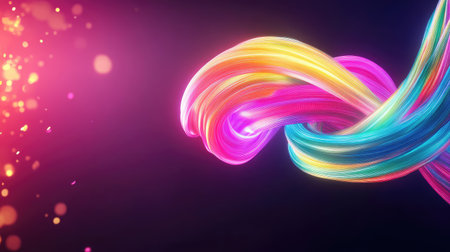 This captivating image features vibrant waves of color and light, creating an abstract backdrop perfect for creative projects and design applications.の素材