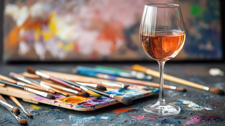 A beautiful glass of rosの素材