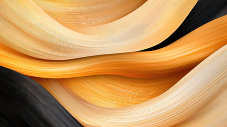 A captivating abstract image featuring flowing waves of warm colors, ideal for artistic backgrounds in design projects, evoking serenity and creativity.の素材