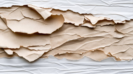 A visually appealing torn paper texture on a crumpled background, ideal for creative projects, artistic designs, and unique compositions. Perfect for craft enthusiasts!の素材