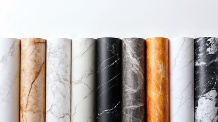This image features a stunning collection of marble textures in various colors and patterns. Perfect for showcasing elegance in interior design projects and decor.の素材