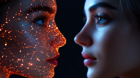 Artistic portrayal of a womanの素材