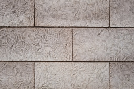 Closeup cement floor tiles with line textured with some stainの写真素材