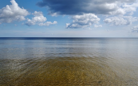 Grey clouds above Baltic sea.の写真素材