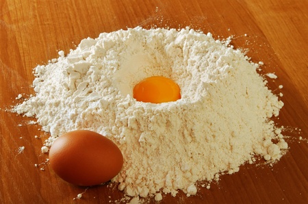 Meal with eggs on table.の写真素材