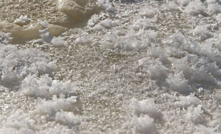 Ice and snow on a river surface 