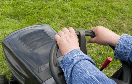 Man and mover の写真素材