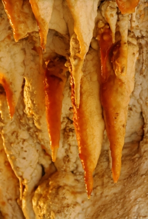 Stalactites and stalagmites forming in a Slovakia cave 