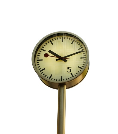 Clock in Canary Wharf in London