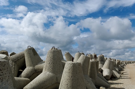 Sea jetty in a beautiful day の写真素材