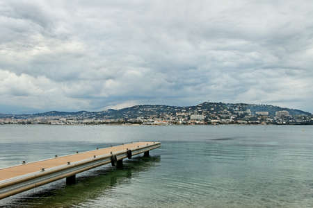 View from coast of Sainte-Margurite island at Cannes, France.の写真素材