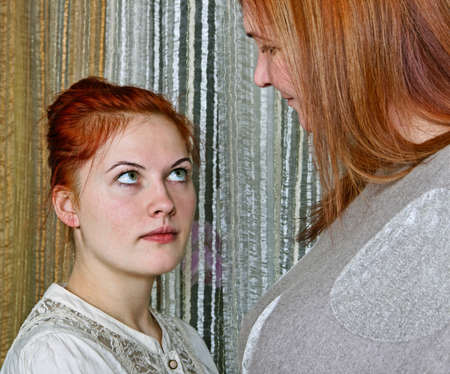 Two different women, small and big.の写真素材