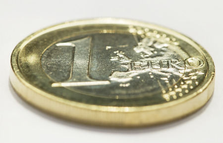 One euro coin on surface.の写真素材