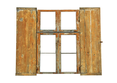 Old window isolated on surface.の写真素材