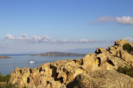 View to the Mediterranean sea in Italy.