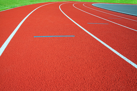 Running tracks on the athletics stadium.