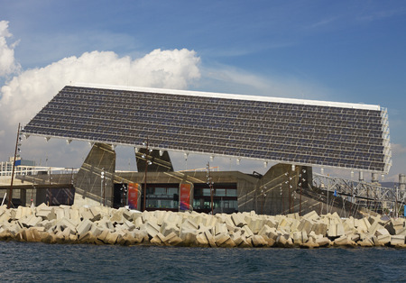 Solar panels on the water.