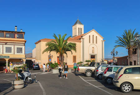 SAN TEODORO, ITALY - SEPTEMBER 20: San Teodoro is a typical seaside Sardinian town. Centre of a city on 20 September, 2015, Italy.のeditorial素材