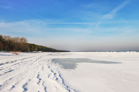 Winter by the Baltic sera.の写真素材