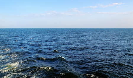 View to the open Baltic sea from big ship.の写真素材