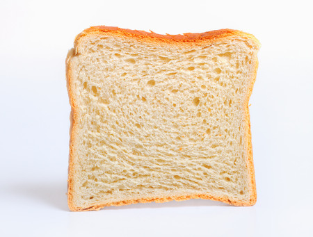 Sliced bread on white background.