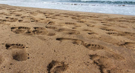 Natural dark sand from volcanic rock on the island Tenerife.の写真素材