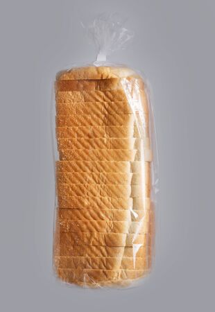 Sliced bread in plastic bag.の写真素材