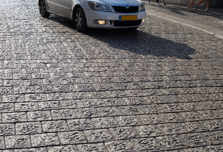 Cobblestone road in Jerusalem.の写真素材