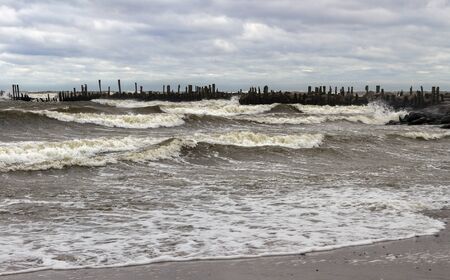 Thunder storm on Baltic sea.の写真素材