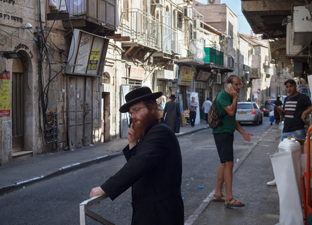 ISRAEL, JERUSALEM - OCTOBER 30: Jerusalem is one of the oldest cities in the world. People on the street of Jerusalem on 30 October 2016.のeditorial素材