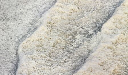 Frosty wave of sea in winter.