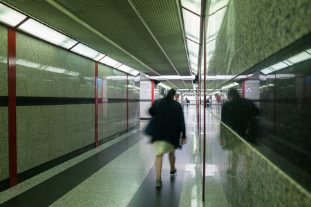 ITALY, BARI - OCTOBER 3: Bari is located on the Adriatic sea coast. Corridor in a subway station...