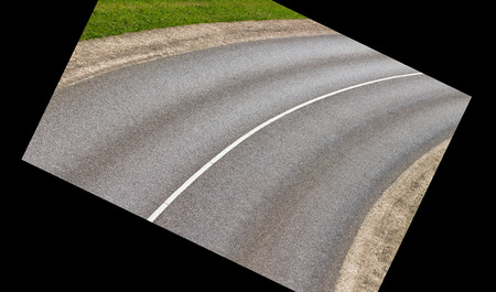 View to the asphalt road isolated in frame.の写真素材