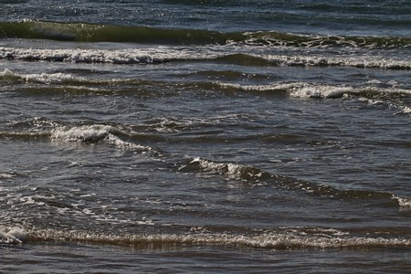 Grey wavy Baltic sea water.の写真素材