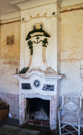 Ruined castles fireplace in Medze, Latvia.の写真素材