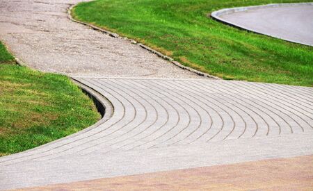 Need repair road with grass land.の写真素材