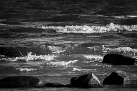View to stone coastline of Baltic sea.の写真素材