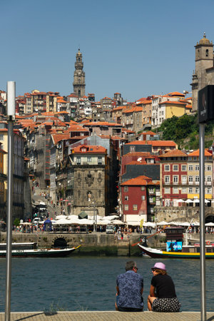 PORTUGAL, PORTO - SEPTEMBER 5: Porto is the second largest city in Portugal. View to mole coastline of Atlantic ocean on 5 September 2016, Porto, Portugal.のeditorial素材