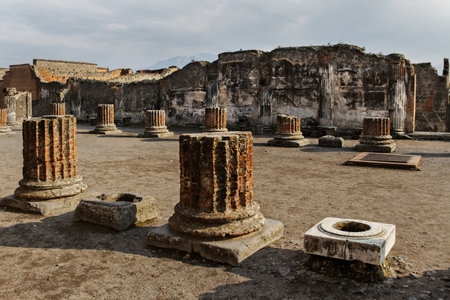 View to the Pompeii ruins.の写真素材