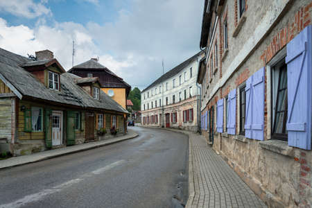 View to a street of the small city Sabile.の写真素材