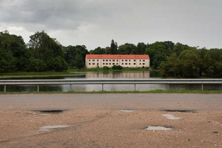View to Edole castle from a road in cloudy day.のeditorial素材