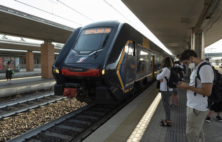 ITALY, VENICE - JUNE 16: Venice is a city in the northeast of Italy. View of the train station on June 16, 2022, Venice, Italy.のeditorial素材